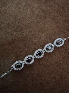 Charmant bracelet vintage en zircon noir pour femme en argent fin 925 5.920 GRM - Product Image 3