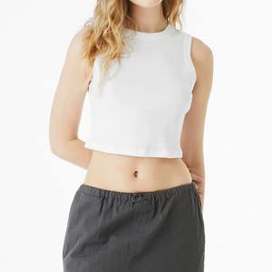 La mejor camiseta sin mangas sin costuras para mujer para Fitness, cultivo personalizado, entrenamiento de gimnasio, ropa deportiva informal blanca Sexy de longitud corta - Product Image 6