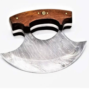 มีดอูลูสไตล์อินดัสเทรียล ทำจากเหล็กดามัสกัส ด้ามไม้ ใช้สำหรับคนถนัดขวา ล้างในเครื่องล้างจานได้ เป็นมิตรกับสิ่งแวดล้อม เหมาะสำหรับเป็นของขวัญ ใช้ในครัว - Product Image 6