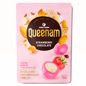 Proveedor de Exportación de Vietnam, OEM/ODM, Chocolate en Grageas Sólido Puro HALAL de Alta Calidad, 75G, Almendras Recubiertas de Fresa y Nueces de Macadamia - Product Image 1