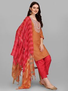 Conjunto Étnico Indio y Pakistaní con Bordado y Lentejuelas, Completamente Cosido, con Dupatta para Mujer - Product Image 2