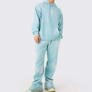 Ensemble de survêtement unisexe décontracté, respirant, confortable, grande taille, à capuche, 100% coton, écologique, pour le jogging - Product Image 2