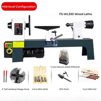 Tour à bois miniature FUSAI FS-WL330, moteur 550W, vitesse variable, 750-3200 tr/min, vitesse du brocheur 220V, machine de tournage multifonctionnelle
