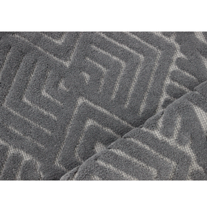 Tapis de bain abstrait en jacquard teint en fil tissé Crom gris foncé 70x120cm - Tapis de douche sur mesure - Fabriqué en Turquie - Product Image 3