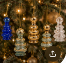 Ornements de Noël en verre de luxe avec décoration en métal doré, décorations artisanales pour la maison, objets de collection pour la décoration de Noël - Product Image 5