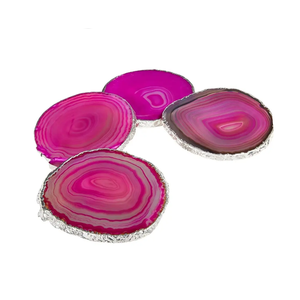Sous-verre en agate rose de haute qualité pierre de cristal sous-verre en pierres précieuses naturelles pour boisson de Table avec support à café décoration de la maison - Product Image 1