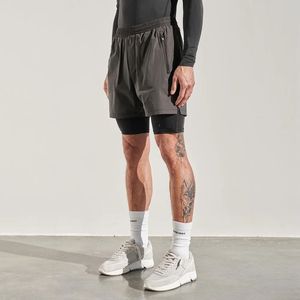 Short de fitness gris foncé à poches zippées pour homme Short de basket-ball respirant pour été, gym, jogging, équipe personnalisée - Product Image 4