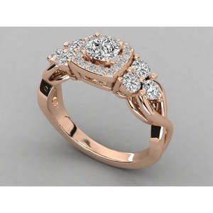 Ladies 14K Gold Solitaire Round Diamond Ring Elegant and Luxurious Jewelry - Product Image 3
