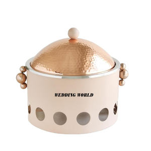 Olla Caliente de Metal con Acabado en Oro Rosa, Calentador de Alimentos de Alta Calidad, Cazuela de Diseño Hecha a Mano, Tamaño Personalizado, Nueva Olla Caliente de Metal de Lujo - Product Image 1