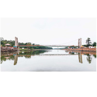 Pont suspendu en acier lourd de 120 m de portée, structure en câbles, Ramghat Amarkantak IIT DELHI, conception certifiée, grade Q345/Q235