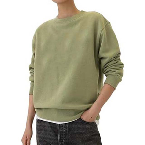 Loose Fit Crewneck Cotton Fleece Puños acanalados y dobladillo Ropa de mujer transpirable Sudaderas con capucha de talla grande Sudaderas Nueva llegada 360g - Product Image 1