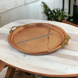 Plateau de service alimentaire multifonctionnel en bois décoratif, écologique, fait à la main, pour les collations, les desserts, les boissons et la décoration de la maison - Product Image 2