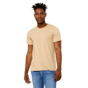 Camiseta de manga corta unisex Heather Sand Dune CVC-52% algodón peinado Airlume, 48% poliéster, 4,2 oz - Product Image 1