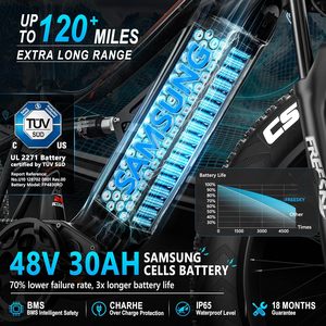 2500W BAFANG motore bici elettrica per adulti, 48V 30Ah Samsung celle rimovibile batteria Ebike 120 miglia, 38 + MPH, 26 "grasso pneumatico - Product Image 3