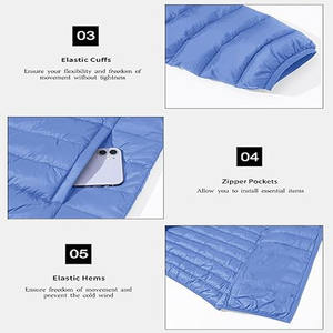 Veste d'hiver épaisse et chaude de couleur unie pour homme, en gros, avec logo personnalisé, veste matelassée - Product Image 5