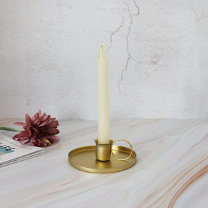 Top Trending <b>Candle</b> Holder Metal Creative Round Shape Candlestick With Handle for Tabletop Wedding Party Decoration <b>Black</b> Coated - Product Image 4