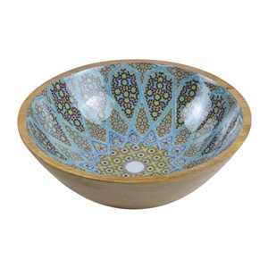 Utensilios de cocina de mesa, ensaladeras redondas de madera con estampado esmaltado para restaurantes, comida casera y aperitivos, cuencos para servir - Product Image 2