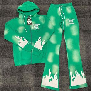 ชุดเสื้อฮู้ดและกางเกง380gsm ผ้าฝ้ายฟอกสีกรดใช้ได้ทั้งชายและหญิงขนาดพิเศษ2ชิ้นในราคาถูก - Product Image 1