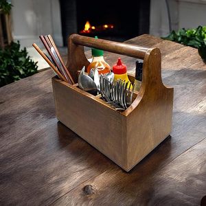 ที่ใส่ช้อนไม้อะคาเซียหรูหราสำหรับบ้านนักชิมที่ทนทานช้อนไม้แกะสลักสำหรับห้องครัวจากงานฝีมือทำมือ - Product Image 2