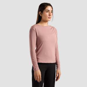 Dusty Pink Asymmetrical Yoga <b>Top</b> Breathable Seamless Plus Size Fitness Wear Sexy Style Print for Outdoor Workout Made Spandex - Product Image 5