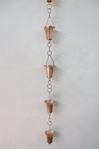 Cadena de lluvia de Copa grande de aluminio para canalones, decoración de características de agua de jardín, cadena de lluvia de diseño personalizado de cobre - Product Image 2