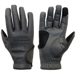 Gants d'équitation en cuir respirants à doigts complets pour hommes, fermeture auto-agrippante, séchage rapide, design couleur personnalisé, prix de gros - Product Image 5