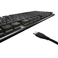 Teclado mecánico original CHERRY MX 10.0N RGB con cable de perfil bajo para juegos, negro Cable desmontable, interruptores MX LP, iluminación RGB