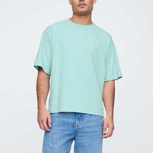 เสื้อยืดโอเวอร์ไซส์ทรงหลวม ผ้าคอตตอน 100% คุณภาพสูง สำหรับผู้ชาย พิมพ์โลโก้ตามสั่ง ผ้าถัก ลดราคาพิเศษ 2026 - Product Image 1