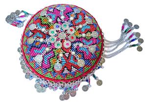 Barrette à cheveux en tissu vintage brodé de fleurs traditionnelles afghanes pashtun, faite à la main, unisexe - Product Image 4