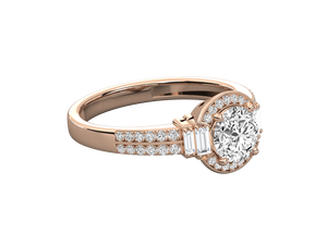 Bague en diamant de laboratoire haut de gamme, bague de fiançailles pour femme, plaquée or 14 carats, taille ronde brillante, bague de mariage pour les mariées - Product Image 4