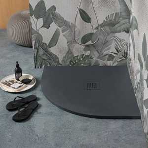 Anthracite Resin Milan 80x80 Semi-Circular <b>Shower</b> <b>Tray</b> Premium Tubs Product - Product Image 1