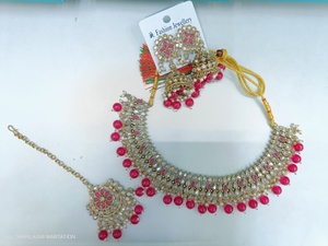Conjunto de collar Kundan, joyería india, conjuntos nupciales de moda, collar, venta al por mayor, conjunto de boda con cuentas de perlas de moda - Product Image 5