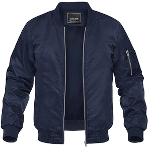 Personalizado gris claro chaqueta de bombardero hombres Zip Up al aire libre moda Streetwear ligero cortavientos OEM ODM al por mayor - Product Image 2