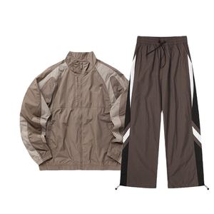Survêtement en nylon uni personnalisé pour hommes, de haute qualité, ensemble 2 pièces, léger, ample, coupe-vent - Product Image 2