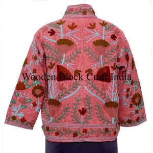 Veste en tissu TNT rose pour femmes, brodée à la main, veste d'hiver et cadeau de demoiselle d'honneur, veste élégante en TNT, vêtements pour femmes - Product Image 4