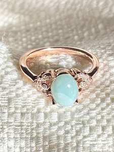 Anillo de Plata de Ley 925 Hecho a Mano con Larimar Azul y Baño de Oro Vintage de Mehrajudin Gems para Mujer, Regalo para Bodas y Ocasiones Especiales - Product Image 2
