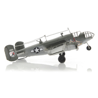 Modèle d'avion à hélice vintage en fer forgé fait main, figurine d'aviation antique, décoration d'avion en métal, objet de présentation artisanal AJ052