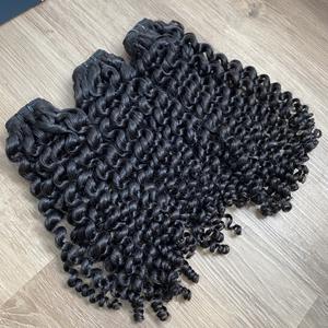 Wholesale 100% Vietnamese raw hair vendor steam <b>curly</b> human hair extensions raw hair <b>bundles</b> double drawn - Product Image 3