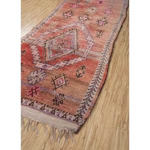 Tapis en laine géométrique 3D Nuray Classic rouge et orange noué à la main pour la maison - Grand tapis rectangulaire pour salon et couloir - Modèle - Product Image 2