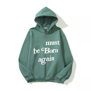 Vente en gros 100% coton Logo personnalisé French Terry pour pull à capuche imprimé bouffant pull d'hiver surdimensionné avec motif solide - Product Image 4