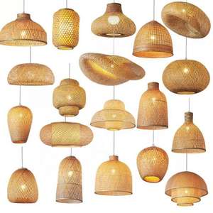 Lampe suspendue moderne en rotin écologique amovible faite à la main, lustre, décoration de mariage - Product Image 5