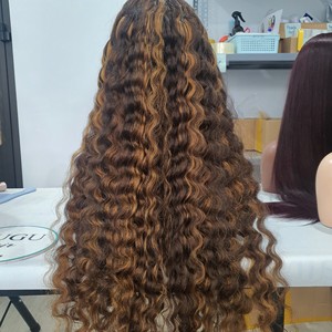 Perruques de cheveux humains vendeur de cheveux vietnamiens bruts 100% à double tirage, extensions de cheveux humains vierges bouclés à l'eau de couleur mélangée - Product Image 2