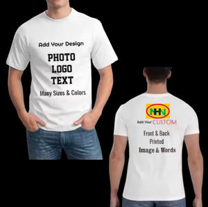 T-shirt en coton pour hommes et femmes, grande taille, logo de marque personnalisé, respirant, écologique, imprimé graphique surdimensionné - Product Image 1