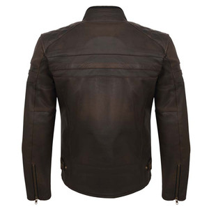 Chaqueta de Motociclista de Cuero Vacuno 100% Auténtico con Acabado Desgastado, Chaqueta de Cuero Personalizada Resistente a la Abrasión para Motocicleta - Product Image 3