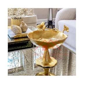 Bol à fruits en métal doré Ensemble de bols de luxe pour la maison avec décoration de table Flora - Product Image 5
