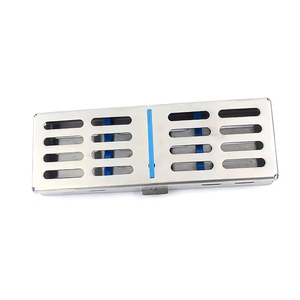 Boîte de plateau organisateur d'instruments dentaires avec support de cassette de stérilisateur de conception de maille pour l'équipement de stérilisation par vaslcare - Product Image 1