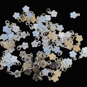 6mm 7mm 925 plata esterlina diamante corte flor brillante dijes sueltos hallazgos oro encontrar accesorio DIY espaciador Real encantos joyería - Product Image 1