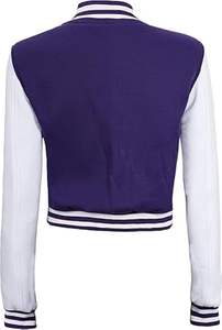 Veste universitaire pour femmes, style lettreman, boutonnée, veste de baseball, logo personnalisé, OEM, vêtements de rue - Product Image 3