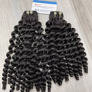 Vente en gros de cheveux bouclés vietnamiens Extensions de cheveux à cuticule alignée Paquets de cheveux bouclés de couleur naturelle - Product Image 1