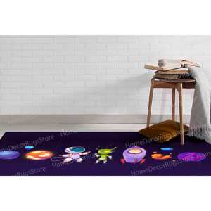 Tapis imprimé Galactic Adventure - Parfait pour la chambre d'enfant et la crèche, tapis en chenille - Product Image 5